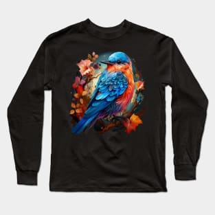 Eastern Bluebird Rainbow Long Sleeve T-Shirt